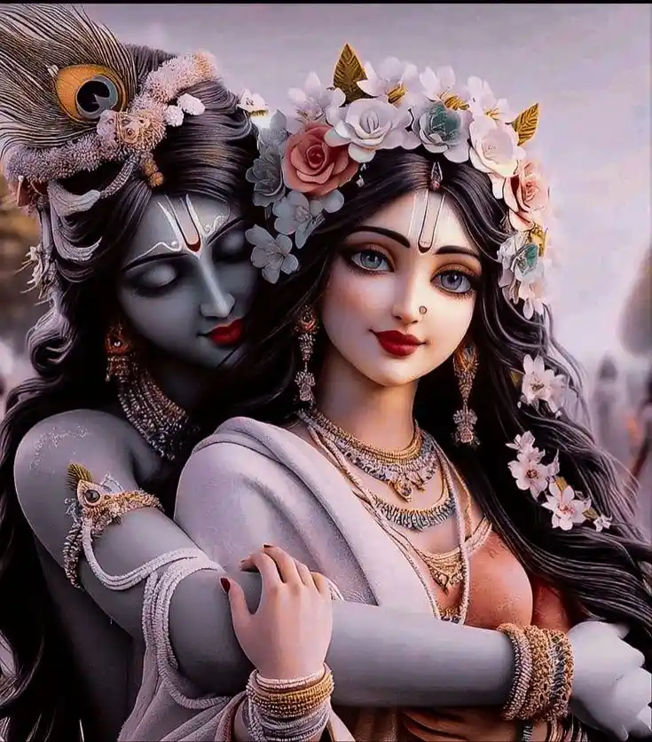 aesthetic radha krishna wallpaper