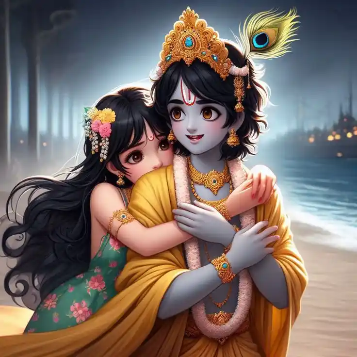 ai generated radha krishna wallpaper