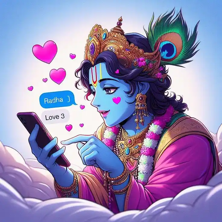 ai radha krishna wallpaper