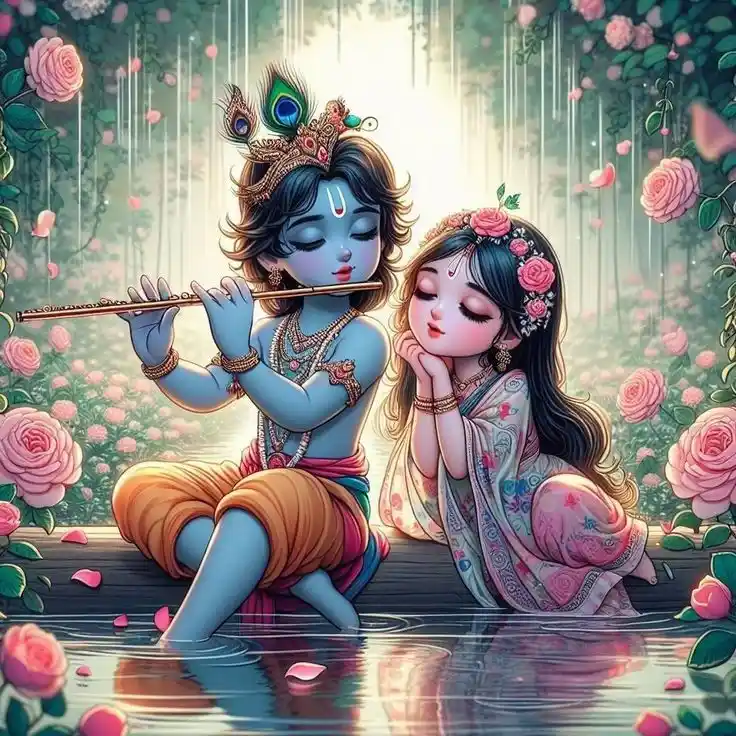 cute radha krishna dp for whatsapp